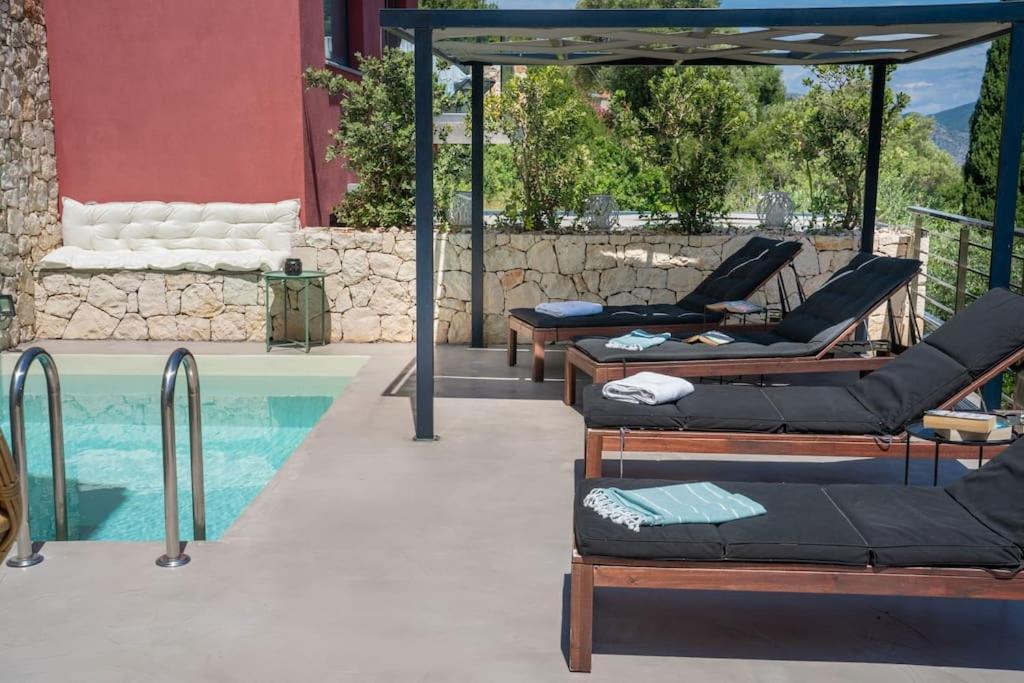 Villa Elisabeth Sea View Private Pool Fiskardo Kefalonia Katsarata Екстер'єр фото